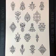 a book with black and white designs on it