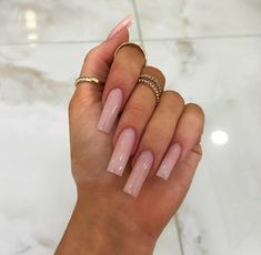 No Polish Acrylic Nails, Square Acrylic Nails Neutral, Mid Acrylic Nails, Long Square Gel X Nails, Long Natural Acrylic Nails, Simple Classy Baddie Nails, Translucent Pink Nails, Khloe Kardashian Nails, Nude Baddie Nails