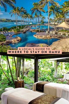 there is a sign that says where to stay on oahuauu in hawaii