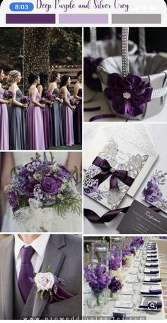 purple and silver wedding color scheme