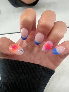 Bright Tropical Nails, Fun Nail Inspo 2024, Back To School Nails 2024, Beach Gel Nails Ideas, Summer Cruise Nails, Back To School Nails For Teens, B Day Nails, Nail Inspo Colorful, Cute Nails Gel