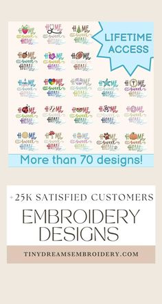 the front and back cover of embroidery designs