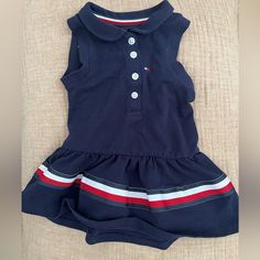 Baby Girl Tommy Hilfiger Dress With Bloomers. Never Worn! Blue Sleeveless Tommy Hilfiger Dress, Tommy Hilfiger Blue Sleeveless Dress, Sleeveless Cotton Dresses By Tommy Hilfiger, Tommy Hilfiger Blue Short Sleeve Dress, Tommy Hilfiger Dress, Tommy Hilfiger Dresses, Kids' Dresses, Colorful Dresses, Tommy Hilfiger