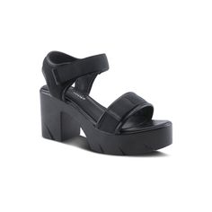 Step into summer style with these Patrizia Women's Blakele Sandals. Click this FOOTWEAR GUIDE to find the perfect fit and more! Step into summer style with these Patrizia Women's Blakele Sandals. Click this FOOTWEAR GUIDE to find the perfect fit and more! SANDAL FEATURES A contemporary platform quarter strap sandal featuring a mesh upper with a tonal faux leather trim and a hook and loop ankle strap closure for adjustability on a light weight, chunky unit bottom with arrowhead indentationsSANDAL Leather Strap Sandals, Spring Sandals, Spring Step Shoes, Platform Block Heels, Black Leather Sandals, Black Sandals Heels, Crazy Shoes, Spring Shoes, Block Heels Sandal