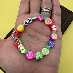 Fruit Beaded Name Bracelet Personalized Kids Bracelet Gift Favors Birthday Gift Custom Fruits Clay Girl Bracelet Toddler Gift Bracelet. - Etsy Beaded Name Bracelet, Kids Bracelet, Gift Favors, Girl Bracelet, Favors Birthday, Toddler Gift, Gift Bracelet, Kids Bracelets, Heishi Beads