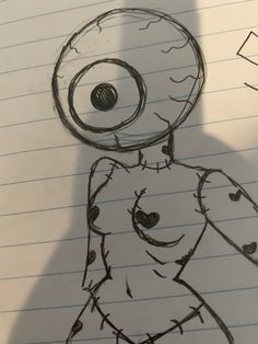 a drawing of a naked woman with an eyeball on it's head and arms