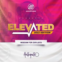 the logo for elevated with an abstract background