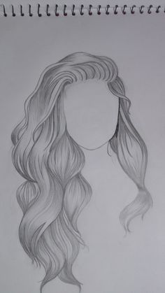 a drawing of a girl with long hair