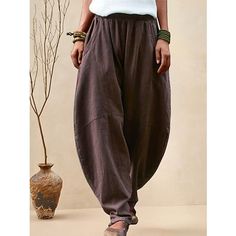 Season:Fall,Summer; Fabric:Cotton And Linen; Gender:Women's; Style:Casual,Simple; Elasticity:Micro-elastic; Occasion:Daily Wear,Vacation,Street,Daily,Going out; Function:Breathability,Comfortable,Soft,Comfort; Waistline:High Waist; Pattern:Plain; Design:Pocket,Elastic Waist,Baggy; Pants Type:Pants Trousers,Chinos,Bloomers,Baggy Pants; Front page:FF; Listing Date:07/31/2023; Production mode:External procurement; Hips:; Length:; Waist:; Pants Length:Full Length Linen Art, Chino Pants Women, Celana Fashion, Womens Chinos, Cotton Linen Pants, Solid Color Pants, Linen Casual, Moda Boho, Graduation Outfit