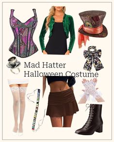 a collage of costumes and accessories for women to wear in the halloween costume contest