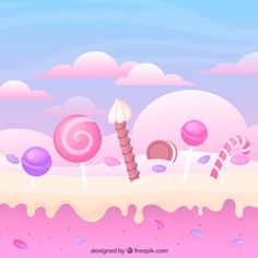 an image of candy land with lollipops