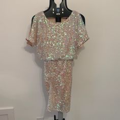 Never Been Worn Iridescent Mini Dress! Cold Shoulder And Low Back! Purple Color Block, Pink Hoodie Victoria Secret, Bodycon Tank Dress, White Bodycon, Boho Mini Dress, Ribbed Mini Dress, Sequin Mini, Mini Slip Dress, White Dress Summer