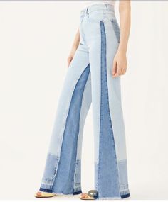 Leg Patchwork, Style Coachella, Dear John Jeans, Ksenia Schnaider, Desert Style, Desert Fashion, Kick Flare Jeans, Anthropologie Jeans, Flare Denim Jeans