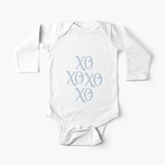 Get my art printed on awesome products. Support me at Redbubble #RBandME: https://www.redbubble.com/i/baby-onesie/Dusty-Blue-XO-Graphic-Design-by-jashirts/156848806.8RDFY?asc=u Baby One Piece, Simple Dresses, Baby Onesies