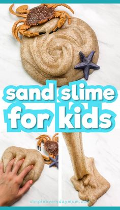 sand slime for kids with crabs and starfish