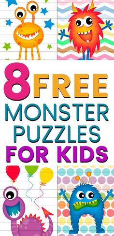 the 8 free monster puzzles for kids