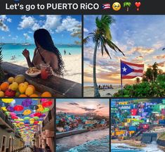 a collage of photos with the caption let's go to puerto rico