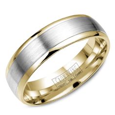 men's wedding band in yellow gold and white gold