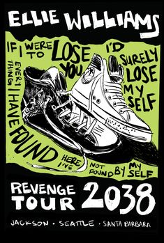 a poster for an event with shoes on it