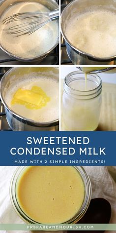 homemade sweetened condensed milk made with 2 simple ingredients