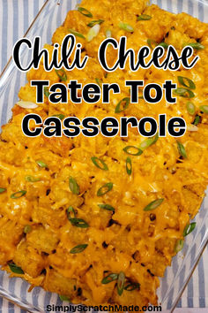 this cheesy tater tot casserole has been made in the microwave