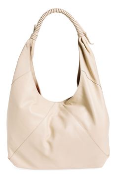 This sophisticated tumbled leather hobo bag is designed with a slouchy silhouette and a spacious interior, manifesting endless styling possibilities. Magnetic top closure Lined Leather Imported Versatile Leather Hobo Bag With Leather Handles, Versatile Everyday Hobo Bag With Leather Lining, Versatile Leather Hobo Bag With Double Handle, Chic Hobo Bag With Leather Lining For Everyday Use, Chic Leather Hobo Bag With Double Handle, Chic Everyday Hobo Bag With Leather Lining, Chic Hobo Bag With Smooth Grain For Shopping, Chic Leather Hobo Bucket Bag, Versatile Hobo Bag With Textured Leather And Double Handle