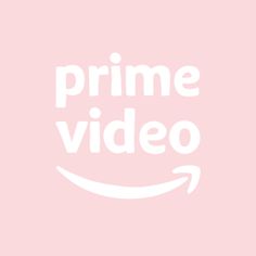 the amazon prime video logo is shown in white against a pale pink background that reads,'prime video '