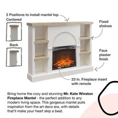 an image of a fireplace with instructions on how to install it