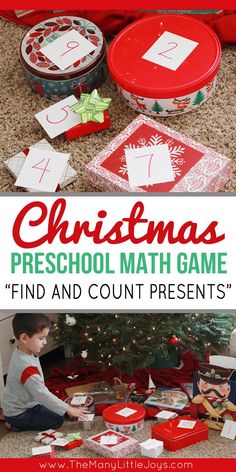 the christmas preschool math game find and count presents in this fun activity for kids to play with