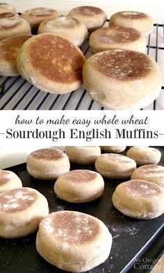 how to make easy whole wheat sourdough english muffins in the oven