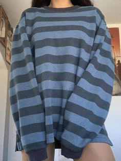 Vintage Striped Oversized Pullover Sweatshirt - AnotherChill Estilo Hipster, Stile Preppy, Oversize Pullover, Fashion 90s, Estilo Grunge, Vintage Preppy, Bodycon Floral Dress, Streetwear Aesthetic, Striped Fabric