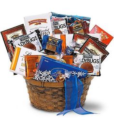 a basket filled with lots of different types of snacks