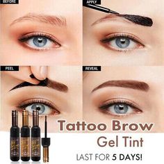 Eye Makeup Glitter, Dye Eyebrows, Tinted Eyebrow Gel, Brow Tattoo, Makeup Tip, Beautiful Eyebrows, Eyebrow Enhancer, Eyebrow Tinting, Best Eyebrow Products