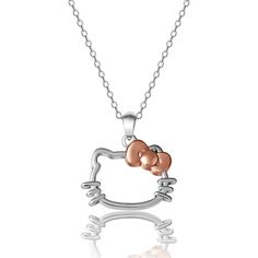 PRICES MAY VARY. Hello Kitty silver jewelry will delight fans of all things Sanrio. 
 
 Treat yourself or a person in your life who loves Hello Kitty with this elegant pendant necklace. 

 Silver necklace features a two-tone pendant of a Hello Kitty face silhouette. 18-inch necklace is crafted from .925 sterling silver. 

 This Hello Kitty necklace is a great Hello Kitty Christmas gift or Hello Kitty birthday gift for someone who loves wearing Hello Kitty jewelry. Hello Kitty Silhouette, Pinterest Wishlist, Kitty Silhouette, Hello Kitty Necklace, Pretty Items, Hello Kitty Gifts, Kitty Necklace, Xmas Wishlist, Hello Kitty Jewelry