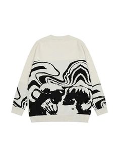 ⚡Buy 2024 Oversized Skull Jacquard Pullover Sweater Black XL under $49.00 in Sweaters at AnotherChill.com Online. Style: Casual, street, preppy, vintage, punk, hip pop. Fabric Content: Polyester Blend. Fit Type: Loose fit. Neckline: Crew Neck. Sleeve Length: Long Sleeve. Street Style: Embrace the trendy urban vibe with this loose-fit sweater featuring a crew neck design, perfect for casual outings.. Vintage: Add a touch of retro charm to your look with the skull jacquard design of this sweater, Streetwear Sweater, Skull Sweater, Plus Size Pullover, Loose Fit Sweater, Pull Oversize, 90's Fashion, Jacquard Sweater, Graphic Sweaters, Long Sleeve Pullover Sweater