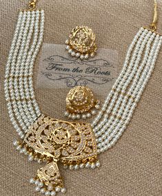 Traditional punjabi jaddau/hydrabadi jaddau pearls set with matching tops/earrings. There is string/dori on the back for a perfect fit of the choker. The beautiful tops are an apt match for the choker. Can be paired with sarees/suits or lehnga. It's part heritage Jewellery collection and is popular among all ages. And elegant pearls set White Jwellery, Luxury Bollywood Meenakari Pearl Necklace, Luxury Round Temple Jewelry Sets, Jadau Choker Set, Luxury Pearl Necklace With Meenakari, Jewellery Wedding, Jadau Set, Jadau Jewellery Traditional, Jadau Jewellery