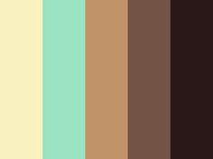 the color palette is brown, green, and beige with an assortment of different shades