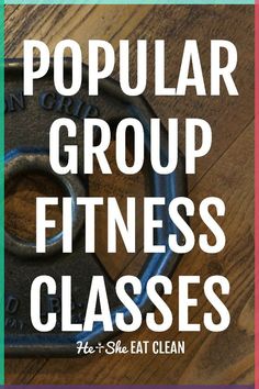 the words popular group fitness classes are in front of an image of a pair of scissors