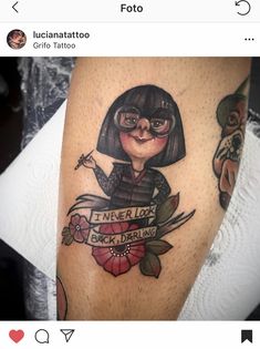 Edna Mode Tattoo, Edna Tattoo, Disney Tattoo, Unique Tattoo, Disney Tattoos, Clothing Design, Ink Painting, Tattoo Design