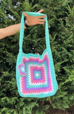 Aqua Crochet Granny Square Tote Bag Granny Square Bag, Crossbody Crochet Purse, Womens Handbag, Aqua Beach Bag, Granny Square Beach Bag - Etsy Granny Square Beach Bag, Crochet Granny Square Tote Bag, Granny Square Tote Bag, Granny Square Tote, Aqua Beach, Womens Handbag, Granny Square Bag, Crochet Granny Square, Crochet Purse