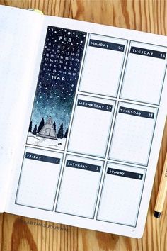 an open planner with the words happy holidays written on it