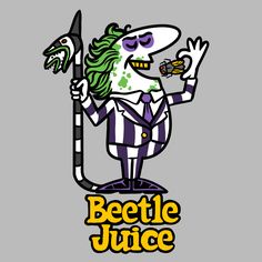 beetlegle juice logo with a cartoon character holding a pipe and wearing a striped suit