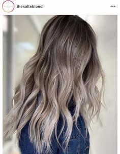 Ashy Brown Hair Blonde Highlights, Ashy Blonde Hair Balayage Brunettes, Ashy Blonde Ombre Hair, Medium Ash Balayage, Ombre Hair Ash Blonde, Dark Blonde Ashy Hair, Greige Hair Balayage, Cold Tone Balayage, Ashy Ombre Hair