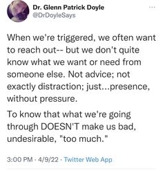 a tweet from dr glenn patrick doyle on twitter