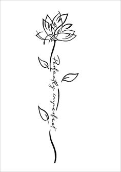 a black and white drawing of a flower with the words, i love you in cursive writing