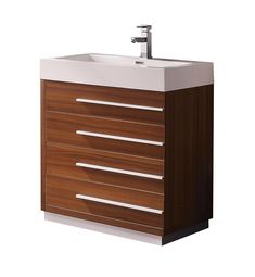 a bathroom vanity with drawers and a sink