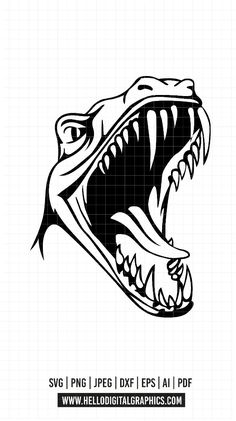 a black and white drawing of a crocodile's mouth