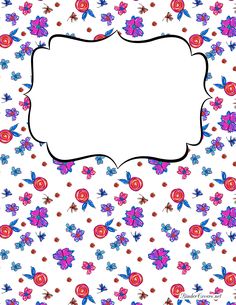 a floral background with an empty frame in the middle