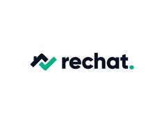 the rechat logo is shown in black and green, with an arrow pointing to it