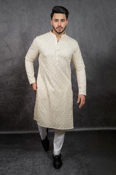 Shop for Kasbah White Georgette Chikankari Embroidered Kurta for Men Online at Aza Fashions White Chicken Kurta For Men, White Chikankari Kurta For Men, Off White Kurta For Men, Lucknowi Chikankari Kurta For Men, Chicken Kari Kurta For Men, Chicken Kurta For Men, White Kurta Men, Chikankari Kurta For Men, Party Dress For Man